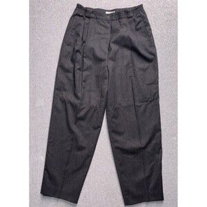 Vintage Rouie Gray 100% Wool Trousers - High Waisted - Size 16 - Made In Canada